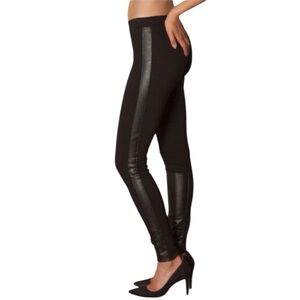 DKNY Genuine Cow Skin Leather Panelled Leggings